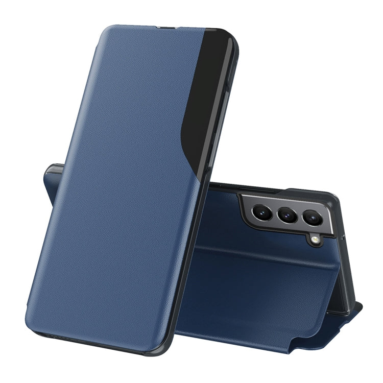For Samsung Galaxy S22 5G Attraction Flip Holder Leather Phone Case(Blue) - Galaxy S22 5G Cases by PMC TechLife | Online Shopping South Africa | PMC TechLife | Buy Now Pay Later Mobicred