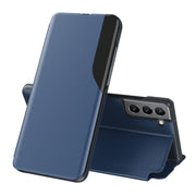 For Samsung Galaxy S22 5G Attraction Flip Holder Leather Phone Case(Blue)