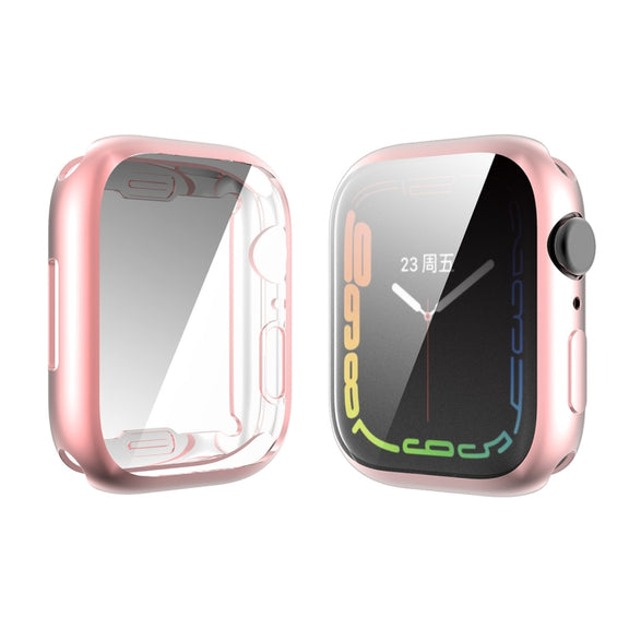 For Apple Watch Series 8 / 7 41mm ENKAY Hat-Prince Electroplated TPU Case(Pink) - Watch Cases by ENKAY