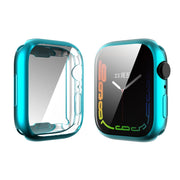 For Apple Watch Series 8 / 7 45mm ENKAY Hat-Prince Electroplated TPU Case(Cyan) - Watch Cases by ENKAY