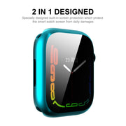 For Apple Watch Series 8 / 7 45mm ENKAY Hat-Prince Electroplated TPU Case(Cyan) - Watch Cases by ENKAY