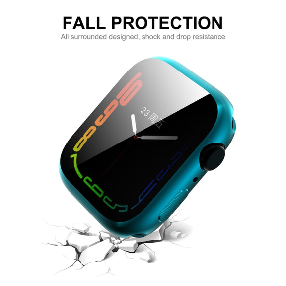 For Apple Watch Series 8 / 7 45mm ENKAY Hat-Prince Electroplated TPU Case(Cyan) - Watch Cases by ENKAY