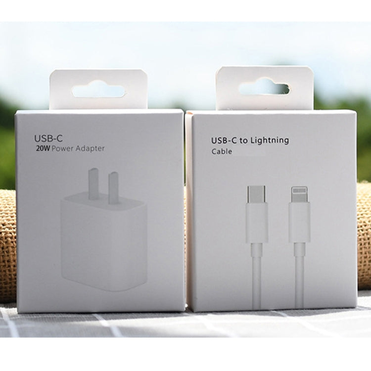 2m AU-20W PD USB-C / Type-C Travel Charger with USB-C to 8 Pin Data Cable, AU Plug - USB Charger by PMC TechLife | Online Shopping South Africa | PMC TechLife | Buy Now Pay Later Mobicred