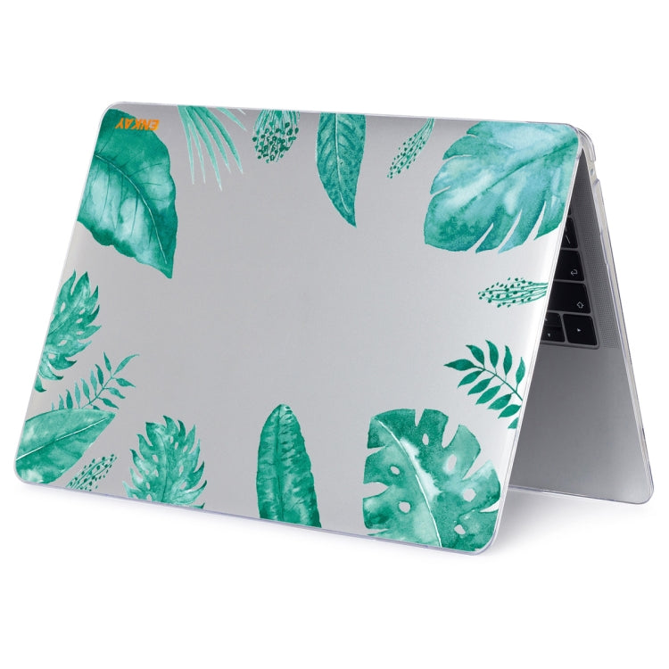 ENKAY Hat-Prince Forest Series Pattern Laotop Protective Crystal Case for MacBook Pro 14.2 inch A2442 2021/A2779 2023(Green Leaf Pattern) - MacBook Pro Cases by ENKAY | Online Shopping South Africa | PMC TechLife | Buy Now Pay Later Mobicred