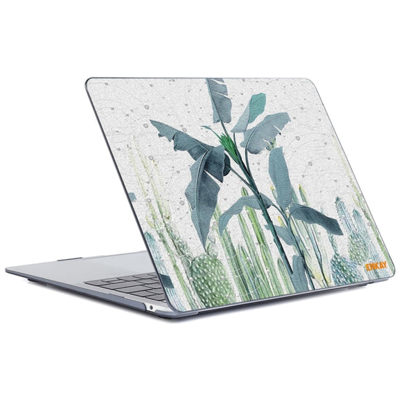 ENKAY Hat-Prince Natural Series Laotop Protective Crystal Case for MacBook Pro 13.3 inch A2251 / A2289 / A2338 2020(Banana Leaves)
