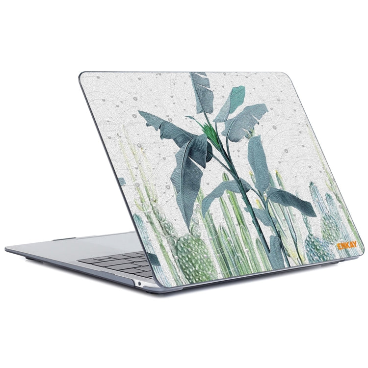 For MacBook Air 13.3 inch A1932 2018 ENKAY Hat-Prince Natural Series Laotop Protective Crystal Case(Banana Leaves)