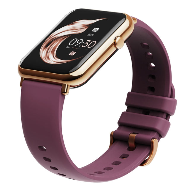 Q19 Pro IP67 Water-resistant 1.69 inch Smartwatch(Gold+Burgundy)