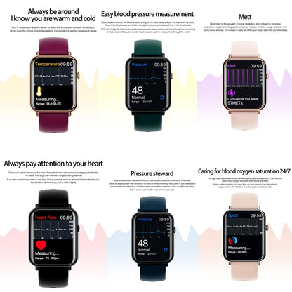 Q19 Pro IP67 Waterproof 1.69 inch Smartwatch(Gold+Burgundy) - free shipping - PMC Jewellery - Order now!
