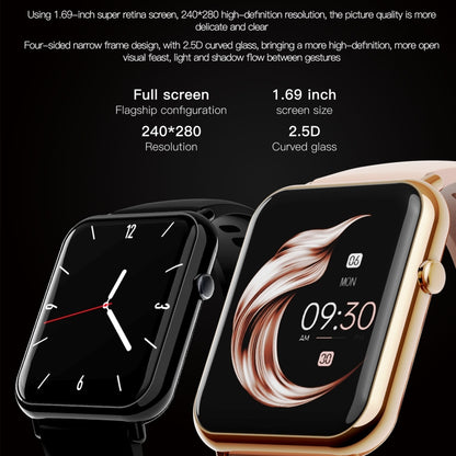 Q19 Pro IP67 Waterproof 1.69 inch Smartwatch(Gold+Burgundy) - free shipping - PMC Jewellery - Order now!
