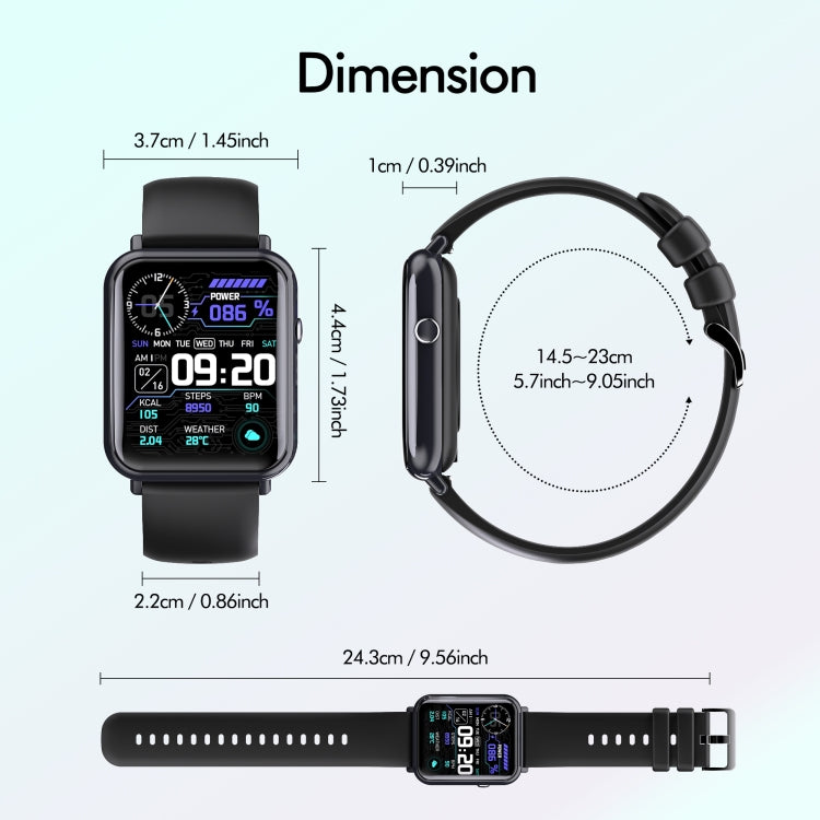 Q19 Pro IP67 Water-resistant 1.69 inch Smartwatch(Gold+Pink)