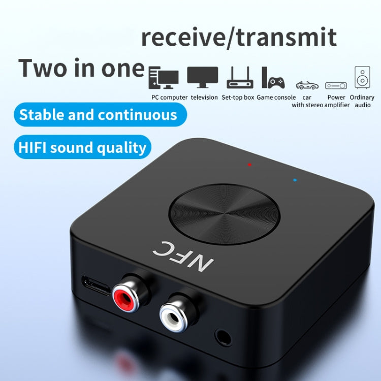 BT-21 NFC Bluetooth 5.0 Receiver & Transmitter RCA 3.5mm AUX Audio Adapter - Audio Receiver Transmitter by PMC TechLife | Online Shopping South Africa | PMC TechLife