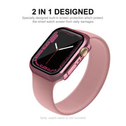 For Apple Watch Series 8 / 7 41mm ENKAY Hat-Prince 2 in 1 PC Frame + 9H Tempered Glass Case(Pink) - Watch Cases by ENKAY