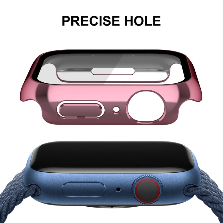 For Apple Watch Series 8 / 7 41mm ENKAY Hat-Prince 2 in 1 PC Frame + 9H Tempered Glass Case(Pink) - Watch Cases by ENKAY