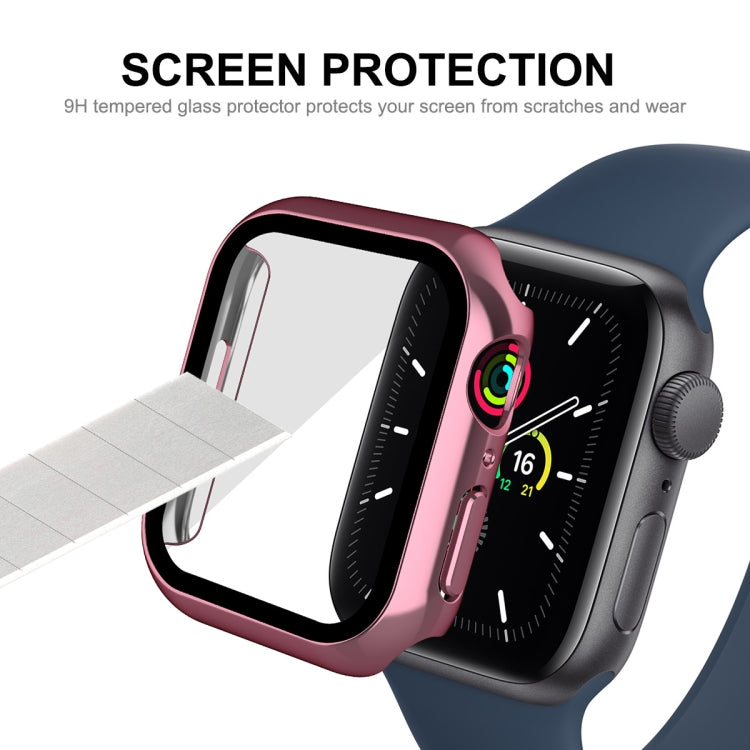 For Apple Watch Series 8 / 7 41mm ENKAY Hat-Prince 2 in 1 PC Frame + 9H Tempered Glass Case(Pink) - Watch Cases by ENKAY | Online Shopping South Africa | PMC TechLife | Buy Now Pay Later Mobicred