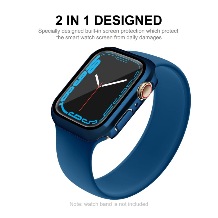 For Apple Watch Series 8 / 7 41mm ENKAY Hat-Prince 2 in 1 PC Frame + 9H Tempered Glass Case(Royal Blue) - Watch Cases by ENKAY