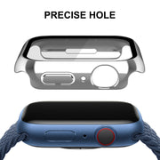 For Apple Watch Series 8 / 7 41mm ENKAY Hat-Prince 2 in 1 PC Frame + 9H Tempered Glass Case(Silver) - Watch Cases by ENKAY