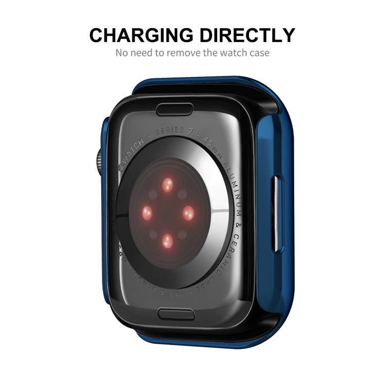For Apple Watch Series 8 / 7 45mm ENKAY Hat-Prince 2 in 1 PC Frame + 9H Tempered Glass Case(Royal Blue) - Watch Cases by ENKAY