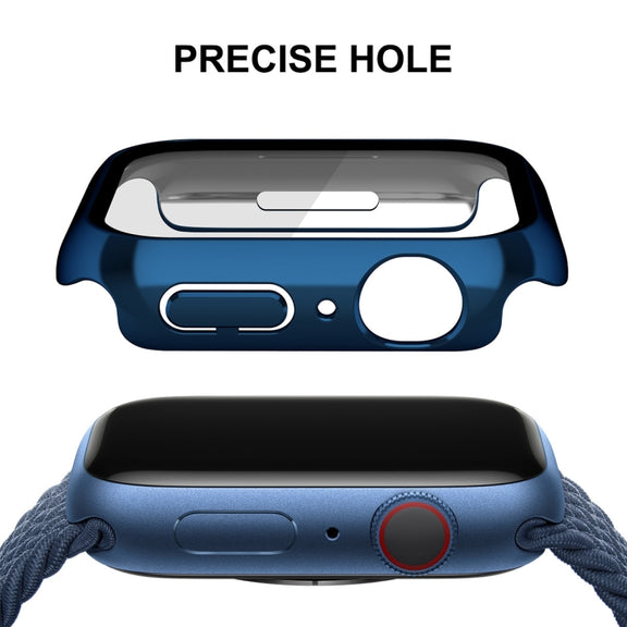 For Apple Watch Series 8 / 7 45mm ENKAY Hat-Prince 2 in 1 PC Frame + 9H Tempered Glass Case(Royal Blue) - Watch Cases by ENKAY