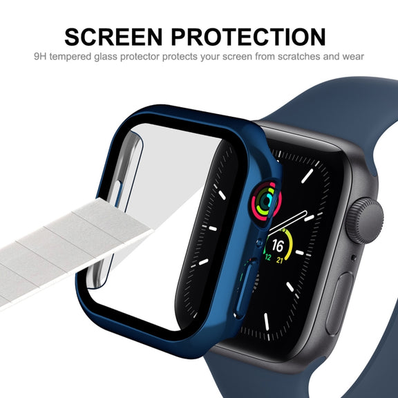 For Apple Watch Series 8 / 7 45mm ENKAY Hat-Prince 2 in 1 PC Frame + 9H Tempered Glass Case(Royal Blue) - Watch Cases by ENKAY