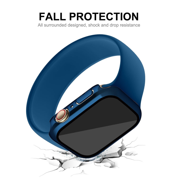 For Apple Watch Series 8 / 7 45mm ENKAY Hat-Prince 2 in 1 PC Frame + 9H Tempered Glass Case(Royal Blue) - Watch Cases by ENKAY | Online Shopping South Africa | PMC TechLife | Buy Now Pay Later Mobicred