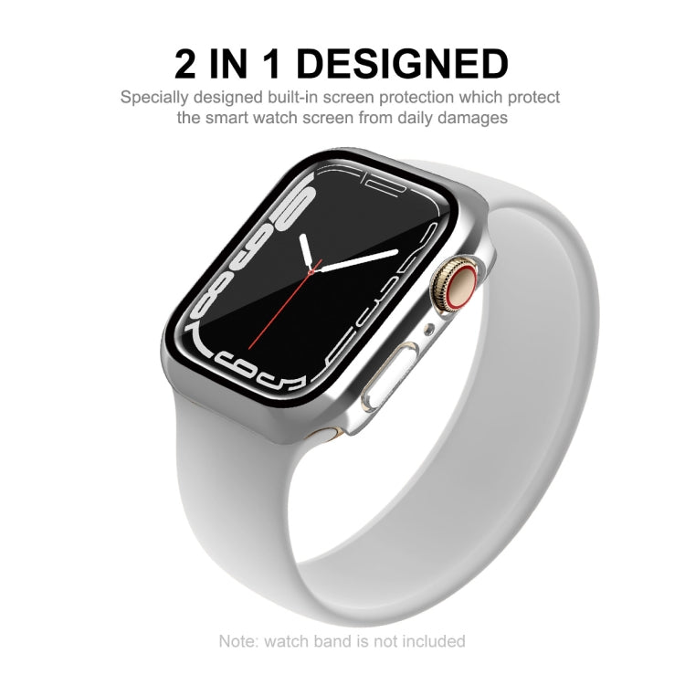 For Apple Watch Series 8 / 7 45mm ENKAY Hat-Prince 2 in 1 PC Frame + 9H Tempered Glass Case(Silver) - free shipping - PMC TechLife - Order now!