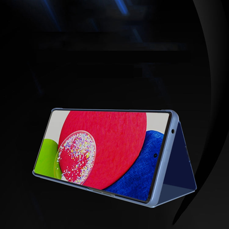 For Samsung Galaxy A53 5G Plated Mirror Flip Leather Case with Holder(Blue) - Galaxy Phone Cases by PMC TechLife | Online Shopping South Africa | PMC TechLife
