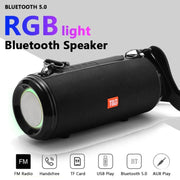 T&G TG537 RGB Light Portable Water-resistant Bluetooth Speaker Supports FM / TF Card(Green)