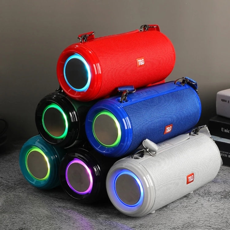 T&G TG537 RGB Light Portable Water-resistant Bluetooth Speaker Supports FM / TF Card(Black)