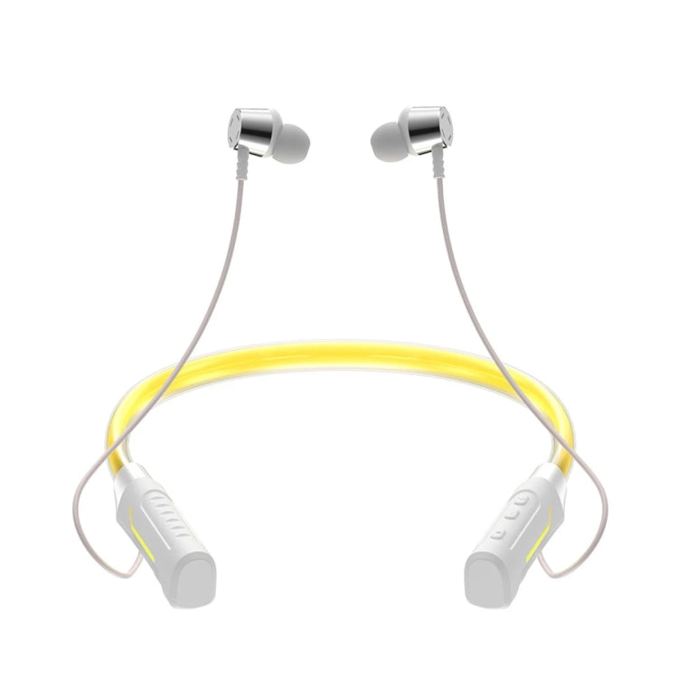 JG4 Flashing LED Neck-mounted Stereo Bluetooth Wireless Earphone(White) - Neck-mounted Earphone by PMC TechLife | Online Shopping South Africa | PMC TechLife