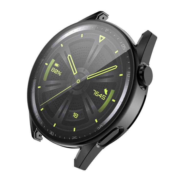 For Huawei Watch GT 3 46mm ENKAY PC Frame + Tempered Glass Protector Composite Case(Black) - Watch Cases by ENKAY