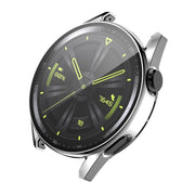 For Huawei Watch GT 3 46mm ENKAY PC Frame + Tempered Glass Protector Composite Case(Silver) - Watch Cases by ENKAY