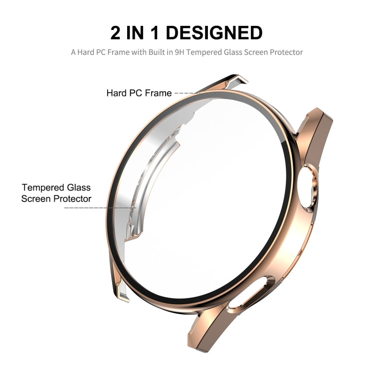 For Huawei Watch GT 3 46mm ENKAY PC Frame + Tempered Glass Protector Composite Case(Silver) - Watch Cases by ENKAY | Online Shopping South Africa | PMC TechLife | Buy Now Pay Later Mobicred