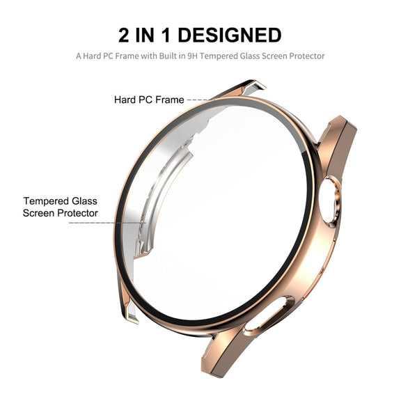 For Huawei Watch GT 3 46mm ENKAY PC Frame + Tempered Glass Protector Composite Case(Black) - Watch Cases by ENKAY