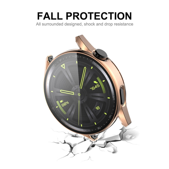 For Huawei Watch GT 3 46mm ENKAY PC Frame + Tempered Glass Protector Composite Case(Black) - Watch Cases by ENKAY