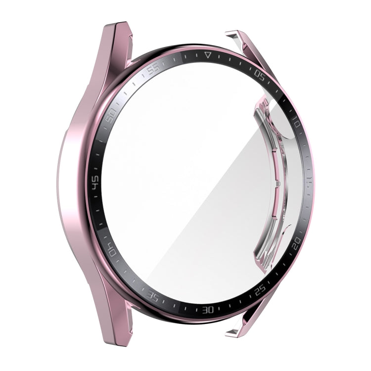 For Huawei Watch GT 3 46mm ENKAY PC Frame + Tempered Glass Protector Case With Scale(Pink) - Watch Cases by ENKAY | Online Shopping South Africa | PMC TechLife | Buy Now Pay Later Mobicred