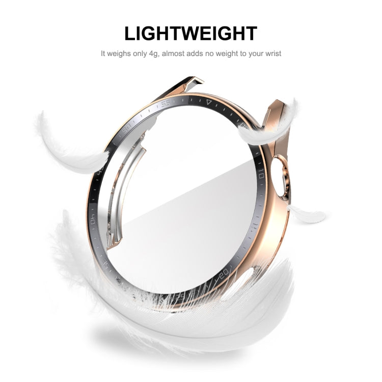 For Huawei Watch GT 3 46mm ENKAY PC Frame + Tempered Glass Protector Case With Scale(Black)