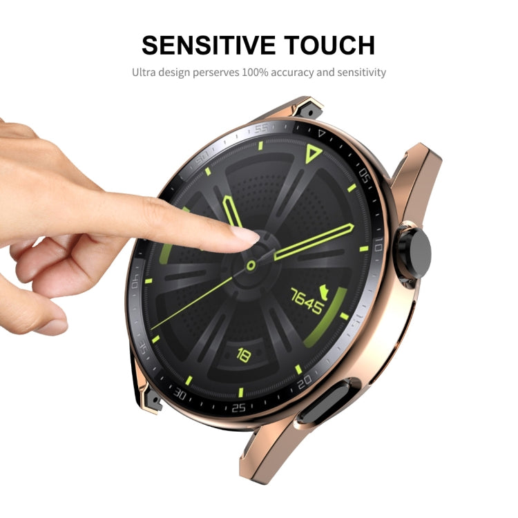 For Huawei Watch GT 3 46mm ENKAY PC Frame + Tempered Glass Protector Case With Scale(Black)