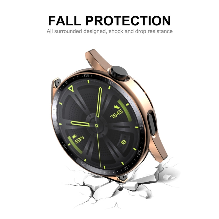 For Huawei Watch GT 3 46mm ENKAY PC Frame + Tempered Glass Protector Case With Scale(Rose Gold) - Watch Cases by ENKAY | Online Shopping South Africa | PMC TechLife | Buy Now Pay Later Mobicred