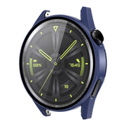 For Huawei Watch GT 3 42mm ENKAY Matte PC Frame + Tempered Glass Protector Case(Dark Blue)