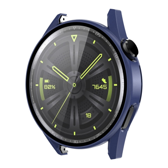 For Huawei Watch GT 3 42mm ENKAY Matte PC Frame + Tempered Glass Protector Case(Dark Blue)