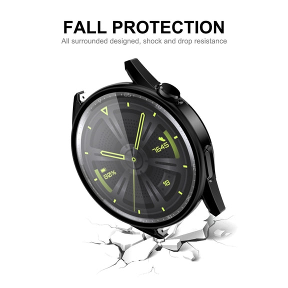 For Huawei Watch GT 3 46mm ENKAY Matte PC Frame + Tempered Glass Protector Case(Silver)