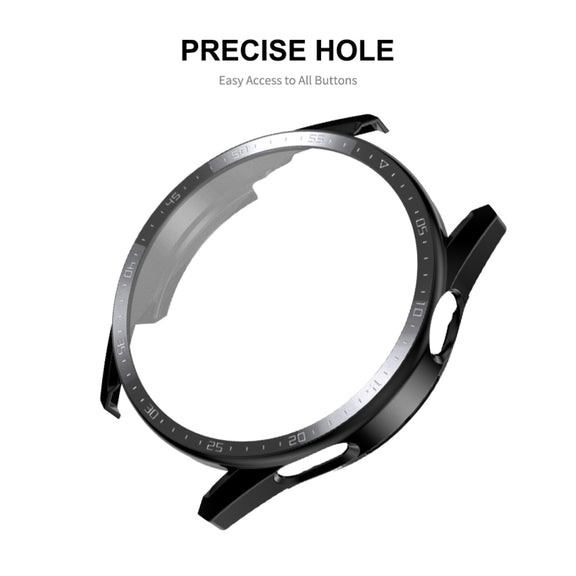 For Huawei Watch GT 3 46mm ENKAY Matte PC Frame + Tempered Glass Protector Case With Scale(Black)