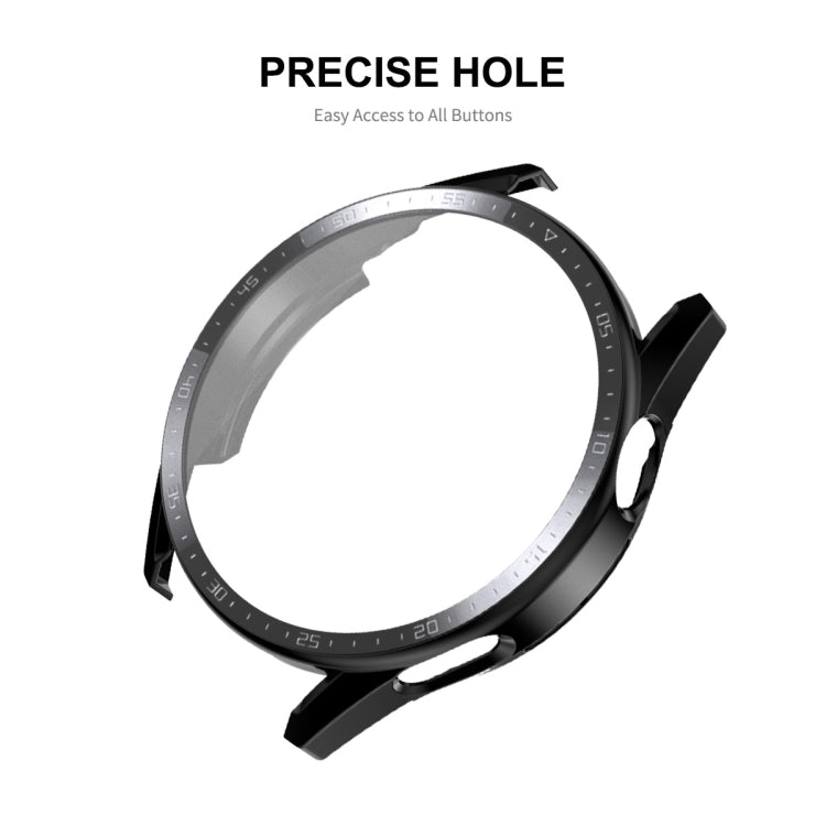 For Huawei Watch GT 3 46mm ENKAY Matte PC Frame + Tempered Glass Protector Case With Scale(Black)