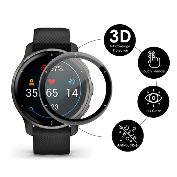 10 PCS Compatible with Garmin Venu 2 Plus ENKAY Hat-Prince 3D Full Coverage Soft PC Edge + PMMA HD Protector Film