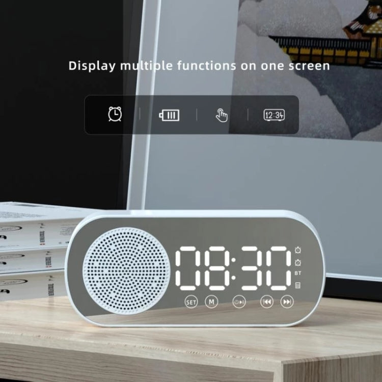 Z7 Digital Bluetooth 5.0 Speaker Multi-function Mirror Alarm Clock FM Radio(White)