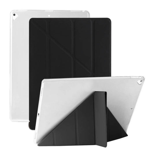 Multi-folding TPU Back Flip Leather Smart Tablet Case for iPad Pro 12.9 inch 2015 / 2017(Black) - free shipping - PMC Jewellery - Order now!