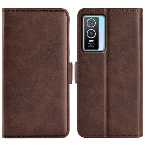 For vivo Y76 5G / Y76S 5G / Y74S Dual-side Magnetic Buckle Leather Case(Brown)