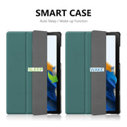 For Samsung Galaxy Tab A8 10.5 2021 ENKAY Custer Texture Leather Smart Tablet Case(Dark Green)