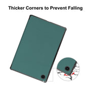 For Samsung Galaxy Tab A8 10.5 2021 ENKAY Custer Texture Leather Smart Tablet Case(Dark Green)