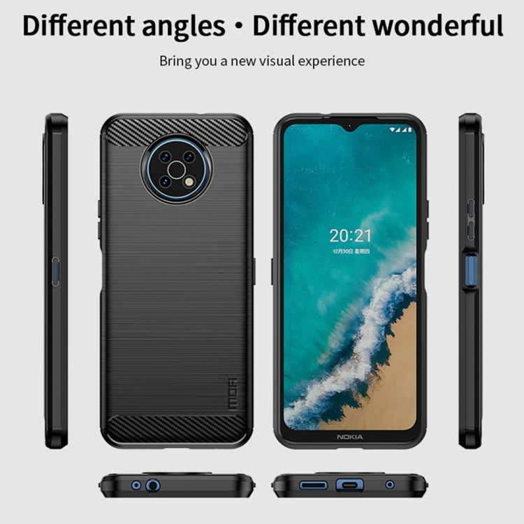For Nokia G50 MOFI Gentleness Brushed Carbon Fiber Soft TPU Case(Blue)